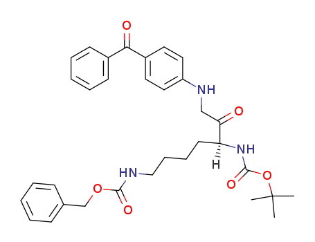 Carbamic acid,  [1-[[(4-benzoylphenyl)amino]acetyl]-5-[[(phenylmethoxy)carbonyl]amino]  pentyl]-, 1,1-dimethylethyl ester, (S)-