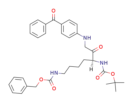 Carbamic acid,
[1-[[(4-benzoylphenyl)amino]acetyl]-5-[[(phenylmethoxy)carbonyl]amino]
pentyl]-, 1,1-dimethylethyl ester, (S)-