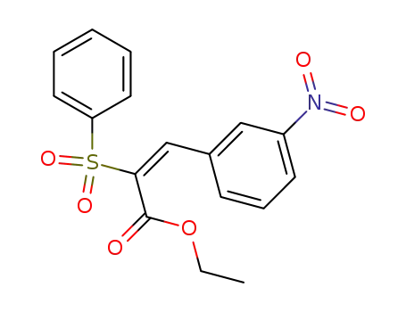 Molecular Structure of 113697-02-2 (2-Propenoic acid, 3-(3-nitrophenyl)-2-(phenylsulfonyl)-, ethyl ester)