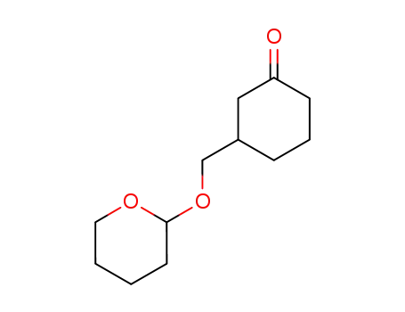Molecular Structure of 108743-94-8 (3-<((tetrahydropyran-2'-yl)oxy)methyl>cyclohexan-1-one)