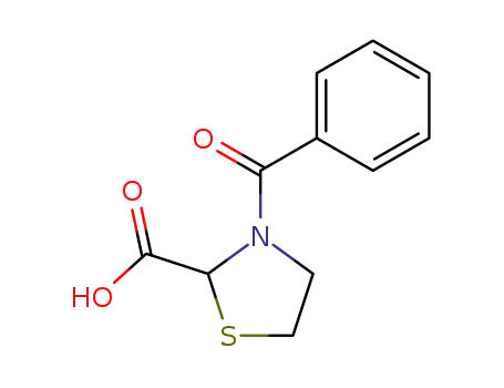 Molecular Structure of 114199-22-3 (2-Thiazolidinecarboxylic acid, 3-benzoyl-)