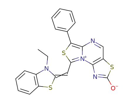 6-Phenyl-8-<(3-ethyl-2-benzothiazolinylidene)methyl>thiazolo<3,4-a>thiazolo<5,4-e>pyrimidinium 2-oxide