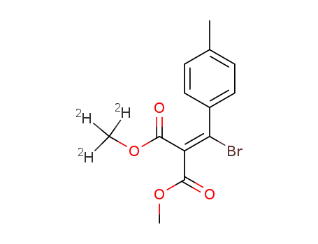 Molecular Structure of 110242-24-5 ((E)-methyl trideuteriomethyl (α-bromo-p-methylbenzylidene)-malonate)
