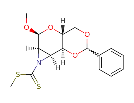 methyl <i>O</i><sup>4</sup>,<i>O</i><sup>6</sup>-(<i>R</i>)-benzylidene-2,3-methylsulfanylthiocarbonylazanediyl-α-<i>D</i>-2,3-dideoxy-allopyranoside