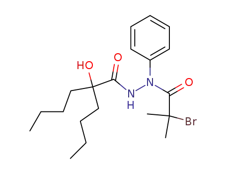 Hexanoic acid, 2-butyl-2-hydroxy-,
2-(2-bromo-2-methyl-1-oxopropyl)-2-phenylhydrazide