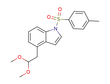 Molecular Structure of 89346-32-7 (1H-Indole, 4-(2,2-dimethoxyethyl)-1-[(4-methylphenyl)sulfonyl]-)