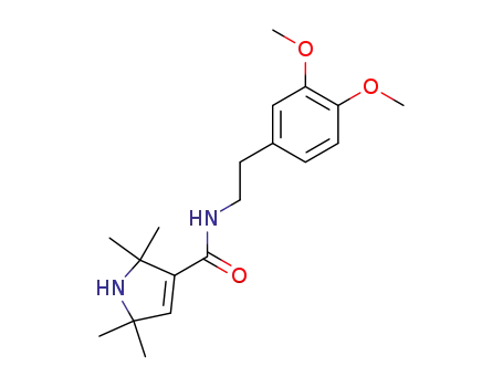 Molecular Structure of 102132-14-9 (1H-Pyrrole-3-carboxamide,
N-[2-(3,4-dimethoxyphenyl)ethyl]-2,5-dihydro-2,2,5,5-tetramethyl-)