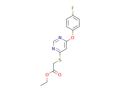 Molecular Structure of 124041-07-2 (ethyl {[6-(4-fluorophenoxy)pyrimidin-4-yl]sulfanyl}acetate)