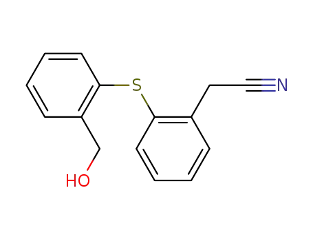 Molecular Structure of 87033-46-3 (2-(2-hydroxymethylphenylthio)phenylacetonitrile)