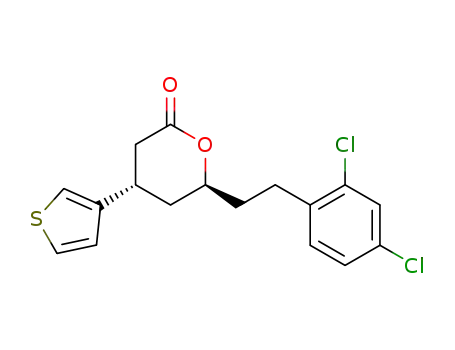 (4S,6S)-6-[2-(2,4-Dichloro-phenyl)-ethyl]-4-thiophen-3-yl-tetrahydro-pyran-2-one