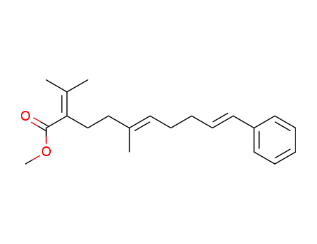 Molecular Structure of 61185-38-4 (5,9-Decadienoic acid, 5-methyl-2-(1-methylethylidene)-10-phenyl-,
methyl ester, (E,E)-)