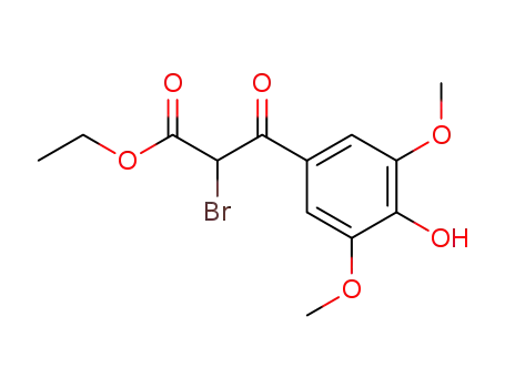 Molecular Structure of 104819-88-7 (ethyl 2-bromo-3-(4-hydroxy-3,5-dimethoxyphenyl)-3-oxopropionate)