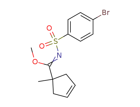Molecular Structure of 108185-93-9 (4-Bromo-N-[1-methoxy-1-(1-methyl-cyclopent-3-enyl)-meth-(Z)-ylidene]-benzenesulfonamide)