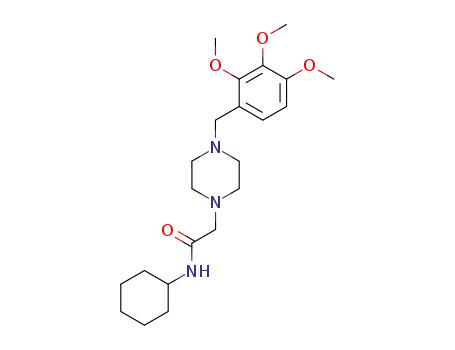 Molecular Structure of 119976-97-5 (N-Cyclohexyl-2-[4-(2,3,4-trimethoxy-benzyl)-piperazin-1-yl]-acetamide)