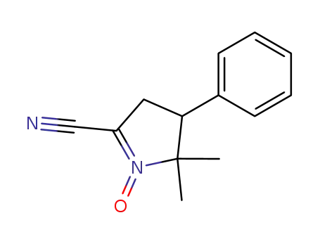 Molecular Structure of 58134-15-9 (2H-Pyrrole-5-carbonitrile, 3,4-dihydro-2,2-dimethyl-3-phenyl-, 1-oxide)