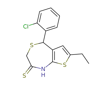 Thieno[2,3-e][1,4]thiazepine-2(3H)-thione,
5-(2-chlorophenyl)-7-ethyl-1,5-dihydro-
