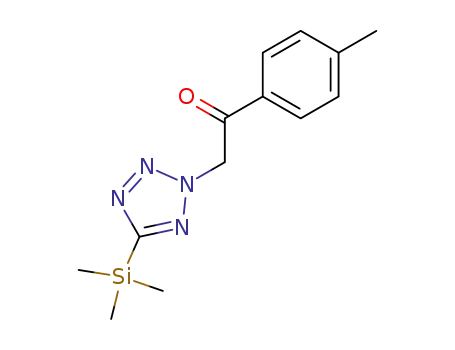 Molecular Structure of 84655-23-2 (Ethanone, 1-(4-methylphenyl)-2-[5-(trimethylsilyl)-2H-tetrazol-2-yl]-)