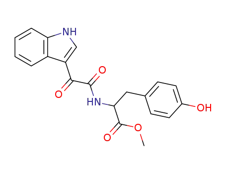 Molecular Structure of 97529-43-6 (3-(4-Hydroxy-phenyl)-2-[2-(1H-indol-3-yl)-2-oxo-acetylamino]-propionic acid methyl ester)