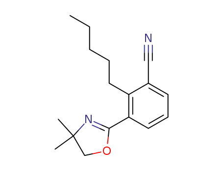 Molecular Structure of 93340-18-2 (Benzonitrile, 3-(4,5-dihydro-4,4-dimethyl-2-oxazolyl)-2-pentyl-)