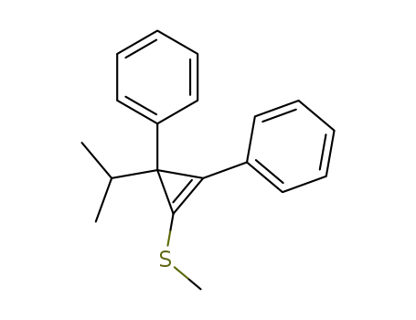 Molecular Structure of 95616-08-3 (Benzene,
1,1'-[1-(1-methylethyl)-3-(methylthio)-2-cyclopropene-1,2-diyl]bis-)