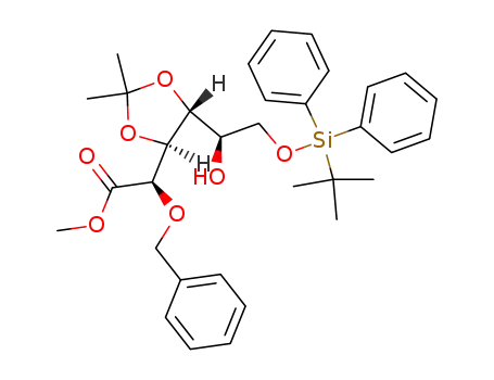 (R)-Benzyloxy-{(4S,5R)-5-[(R)-2-(tert-butyl-diphenyl-silanyloxy)-1-hydroxy-ethyl]-2,2-dimethyl-[1,3]dioxolan-4-yl}-acetic acid methyl ester