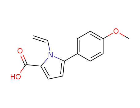 Molecular Structure of 131172-68-4 (5-(4-METHOXY-PHENYL)-1-VINYL-1 H-PYRROLE-2-CARBOXYLIC ACID)
