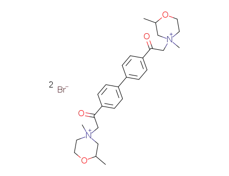 Molecular Structure of 123489-68-9 (4,4'-Bis((2-methyl-2,3,5,6-tetrahydro-1,4-oxazin-4-yl)acetyl)biphenyl dimethiobromide)