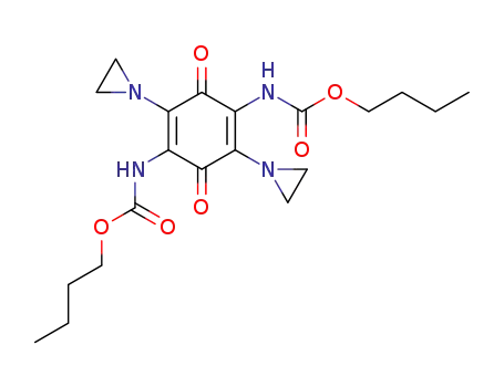 Molecular Structure of 125671-99-0 ((2,5-Bis(1-aziridinyl)-3,6-dioxo-1,4-cyclohexadiene-1,4-diyl)biscarbam ic acid, dibutyl ester)
