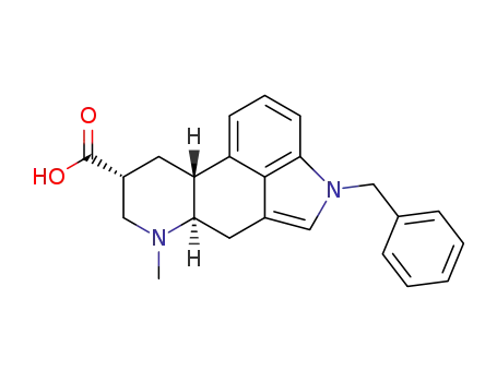 Molecular Structure of 2618-03-3 ((6aR,9R,10aR)-4-Benzyl-7-methyl-4,6,6a,7,8,9,10,10a-octahydro-indolo[4,3-fg]quinoline-9-carboxylic acid)