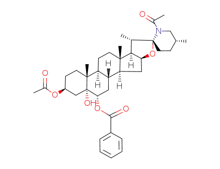 (25R)-N-acetyl-5α,22αN-spirosolane-3β,5,6α-triol 3-acetate 6-benzoate