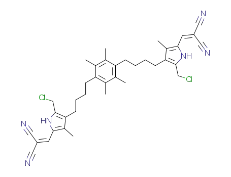 3-{5-Chloromethyl-4-[4-(4-{4-[2-chloromethyl-5-(2,2-dicyano-vinyl)-4-methyl-1H-pyrrol-3-yl]-butyl}-2,3,5,6-tetramethyl-phenyl)-butyl]-3-methyl-1H-pyrrol-2-yl}-2-cyano-acrylonitrile