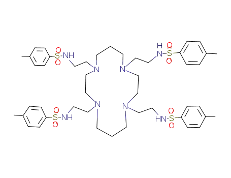Molecular Structure of 92265-41-3 (1,4,8,11-tetrakis(2-p-toluenesulfonamidoethyl)-1,4,8,11-tetraazacyclotetradecane)