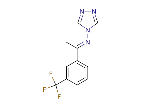 Molecular Structure of 117979-26-7 ((E)-N-<1-<3-(trifluoromethyl)phenyl>ethylidene>-4H-1,2,4-triazol-4-amine)