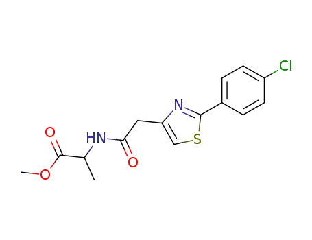 Molecular Structure of 40361-49-7 (<i>N</i>-{[2-(4-chloro-phenyl)-thiazol-4-yl]-acetyl}-alanine methyl ester)