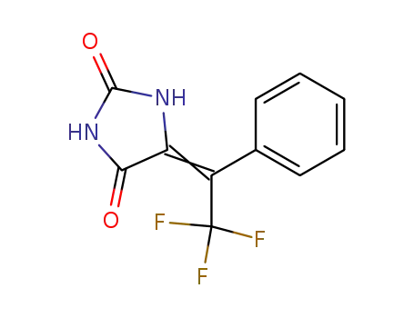 Molecular Structure of 135352-59-9 (2,4-Imidazolidinedione, 5-(2,2,2-trifluoro-1-phenylethylidene)-)