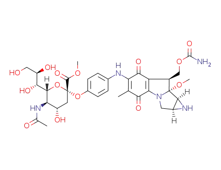 Molecular Structure of 134136-44-0 (7-N-(4-O-sialosylphenyl)-9-methoxymitosane methyl ester)