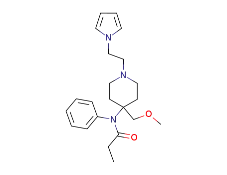 Molecular Structure of 131727-07-6 (N-(phenyl)-N-[1-(2-(1H-pyrrol-1-yl)ethyl)-4-methoxymethyl-4-piperidinyl]propanamide)
