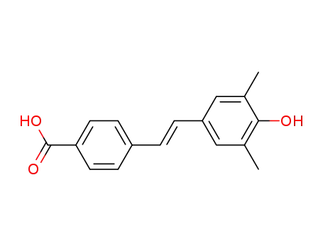 Molecular Structure of 127035-87-4 (4-[(E)-2-(4-Hydroxy-3,5-dimethyl-phenyl)-vinyl]-benzoic acid)