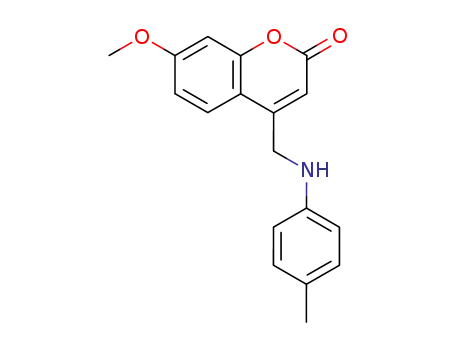 Molecular Structure of 79344-52-8 (7-Methoxy-4-(p-tolylamino-methyl)-chromen-2-one)