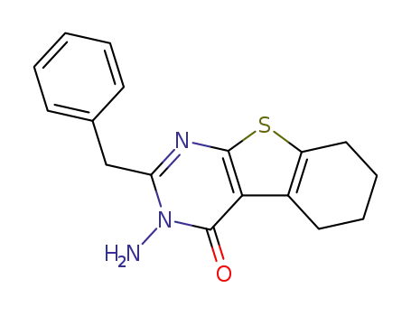 (1)Benzothieno(2,3-d)pyrimidin-4(3H)-one, 5,6,7,8-tetrahydro-3-amino-2-(phenylmethyl)-