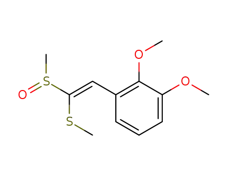Molecular Structure of 59276-12-9 (1,2-dimethoxy-3-[2-(methylsulfanyl)-2-(methylsulfinyl)ethenyl]benzene)