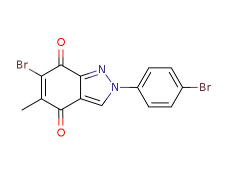 Molecular Structure of 112664-92-3 (2H-Indazole-4,7-dione, 6-bromo-2-(4-bromophenyl)-5-methyl-)