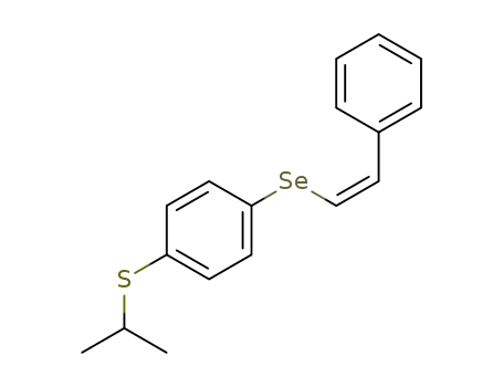 Molecular Structure of 95391-83-6 (Benzene, 1-[(1-methylethyl)thio]-4-[(2-phenylethenyl)seleno]-, (Z)-)