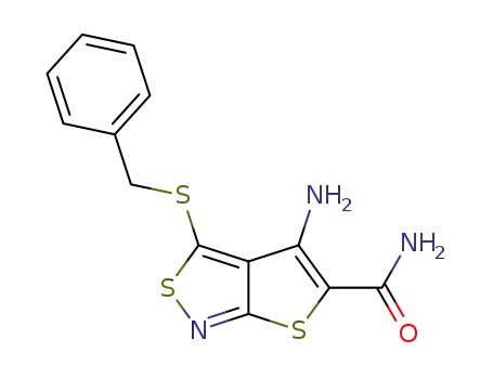 Thieno(2,3-c)isothiazole-5-carboxamide, 4-amino-3-((phenylmethyl)thio)-
