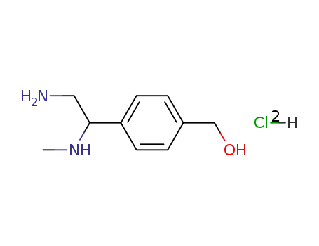 Molecular Structure of 89146-11-2 (Benzenemethanol, 4-[2-amino-1-(methylamino)ethyl]-, dihydrochloride)