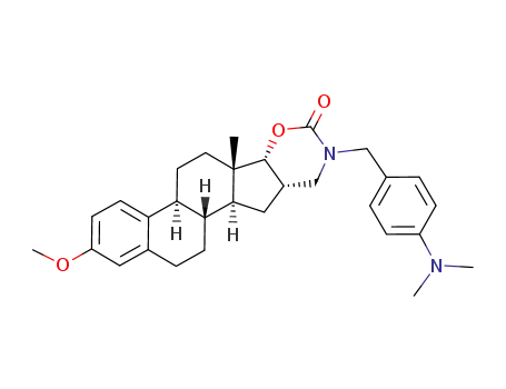 Molecular Structure of 115446-68-9 ((4bS,6aS,6bR,10aS,11aS,11bR)-9-(4-Dimethylamino-benzyl)-2-methoxy-6a-methyl-5,6,6a,6b,9,10,10a,11,11a,11b,12,13-dodecahydro-4bH-7-oxa-9-aza-indeno[2,1-a]phenanthren-8-one)