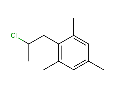 Molecular Structure of 27645-33-6 (Benzene, 2-(2-chloropropyl)-1,3,5-trimethyl-)