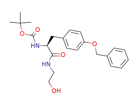 Molecular Structure of 143799-85-3 (Carbamic acid,
[2-[(2-hydroxyethyl)amino]-2-oxo-1-[[4-(phenylmethoxy)phenyl]methyl]eth
yl]-, 1,1-dimethylethyl ester, (S)-)
