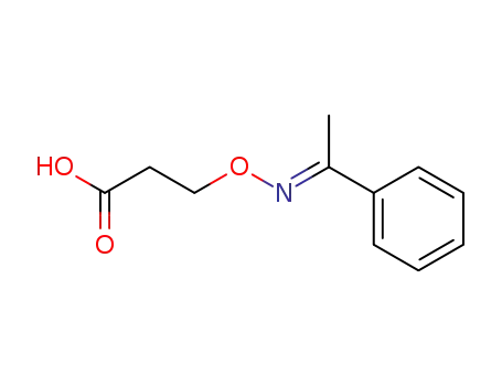 Molecular Structure of 103586-52-3 (3-[1-Phenyl-eth-(E)-ylideneaminooxy]-propionic acid)