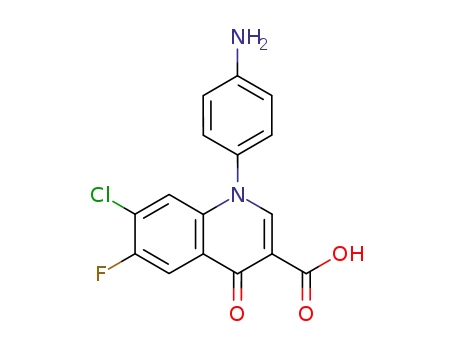 Molecular Structure of 126362-90-1 (1-(4-Aminophenyl)-7-chloro-6-fluoro-4-oxoquinoline-3-carboxylic Acid)